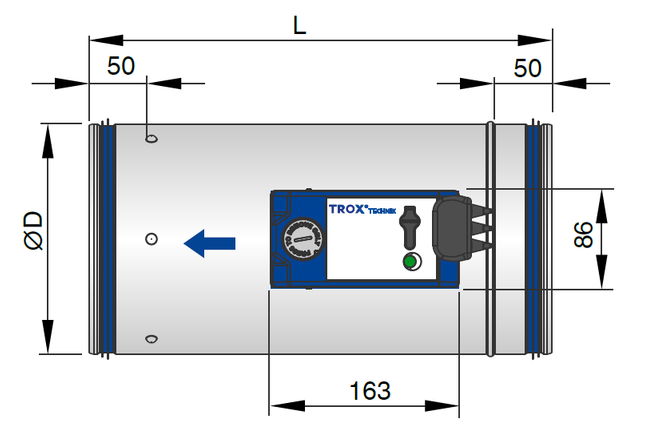 VAV terminal unit without acoustic cladding (TVE)