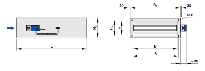 VAV terminal unit without acoustic cladding (TZ-Silenzio)